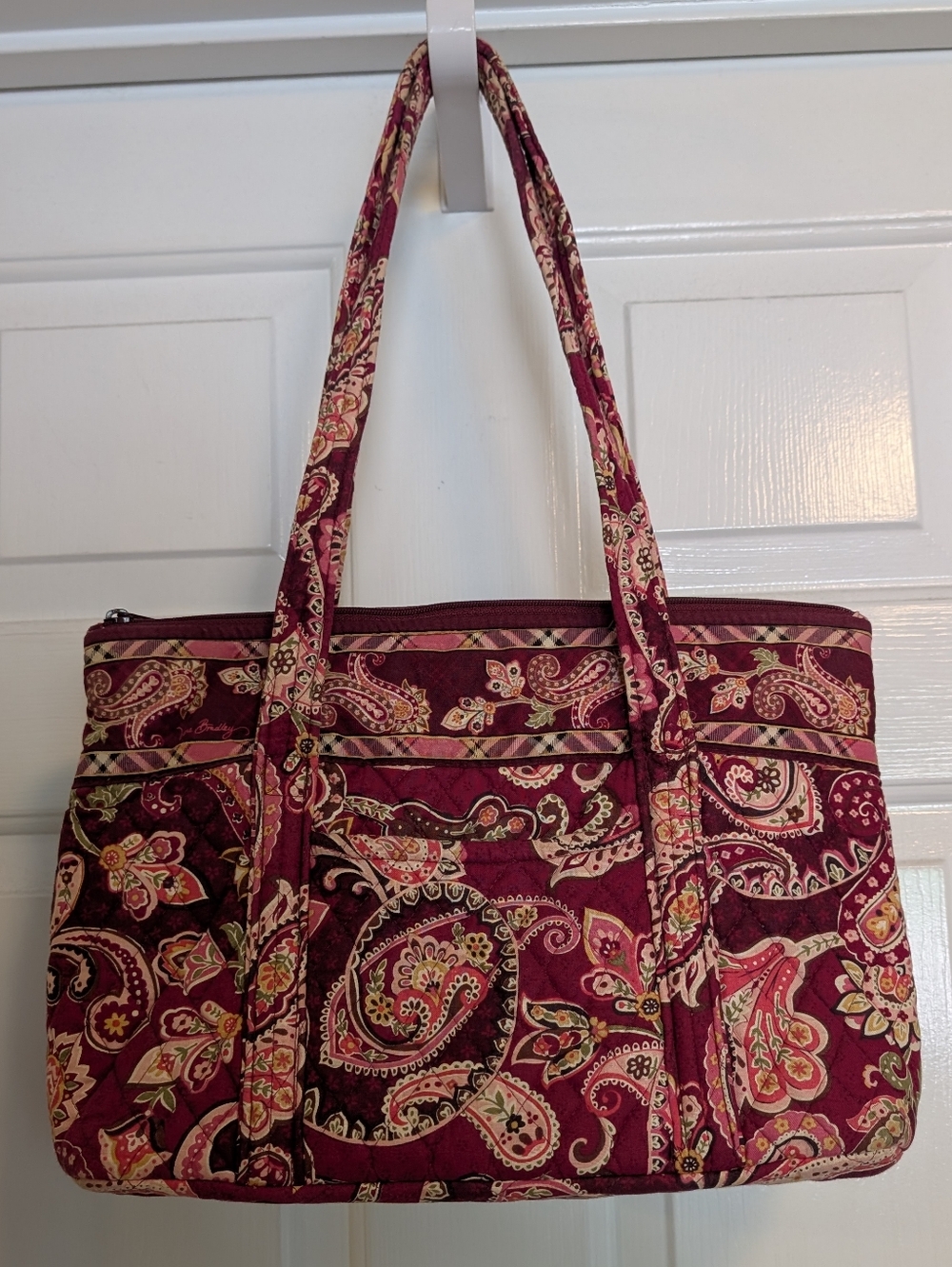 Vera Bradley Quilted Paisley Tote Bag in Burgundy